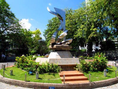 Male / Maldives - 04 Jan 2011: The park in Male, Maldivesのeditorial素材