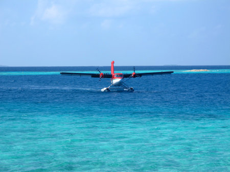 Male / Maldives - 03 Jan 2011: The airplane in Male, Maldives, Indian oceanのeditorial素材