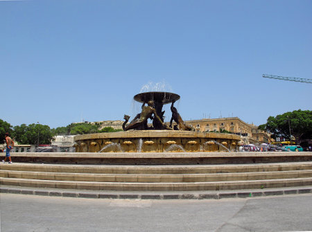 Floriana / Malta - 18 Jul 2011: The fountain in Floriana, Maltaのeditorial素材