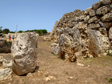 Gozo / Malta - 20 Jul 2011: Ggantija Megalithic Temples, Gozo island, Maltaのeditorial素材