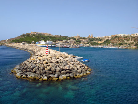 Gozo / Malta - 20 Jul 2011: The marina in Gozo island, Maltaのeditorial素材