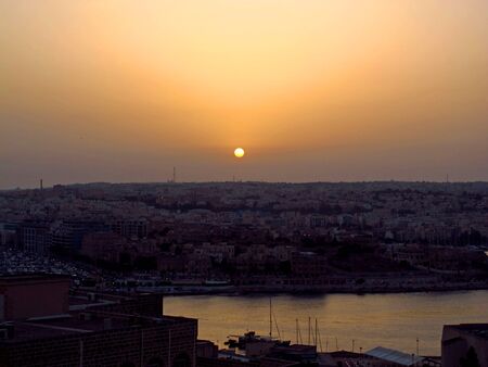The sunset on Valletta, Maltaの写真素材