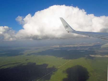 Cancun / Mexico - 01 Mar 2011: Yucatan, the view from airplane, Mexicoのeditorial素材