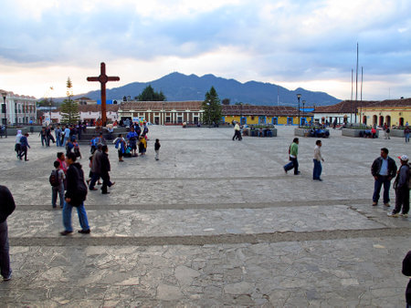 San Cristobal de Las Casas / Mexico - 05 Mar 2011: The vintage street in San Cristobal de Las Casas, Mexicoのeditorial素材