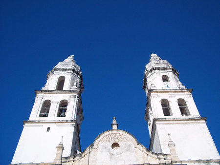 Campeche, Yucatan / Mexico - 11 Mar 2011: The ancient church in Campeche, Yucatan, Mexicoのeditorial素材