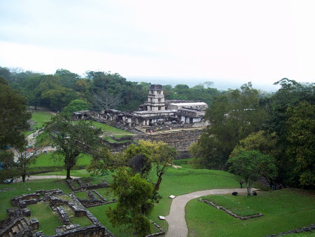 Palenque / Mexico - 11 Mar 2011: Ancient ruins of Maya, Palenque, Mexicoのeditorial素材