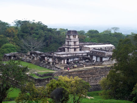 Palenque / Mexico - 11 Mar 2011: Ancient ruins of Maya, Palenque, Mexicoのeditorial素材