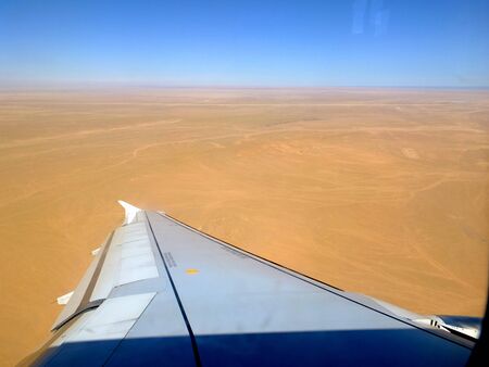 The view from airplane on the desert, Namibiaの写真素材
