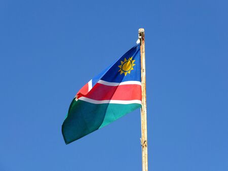 The flag in the airport of Walvis bay, Namibiaの写真素材