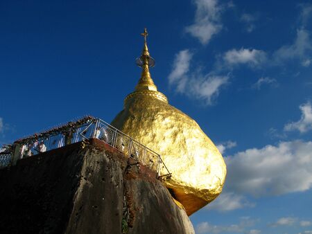 Kyaiktiyo Pagoda, Golden rock, Myanmarの写真素材