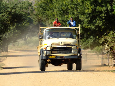 Windhoek / Namibia - 03 May 2012: The truck in the small village in Namibiaのeditorial素材