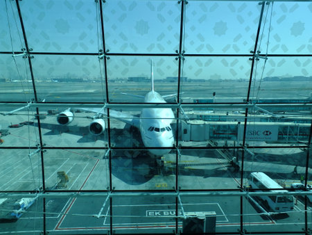 Dubai / UAE - 27 Apr 2012: The airplane in Dubai Airport, UAEのeditorial素材