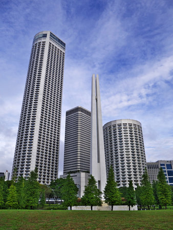 Singapore - 03 Mar 2012: The skyscraper of the hotel, Singaporeのeditorial素材