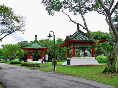 Singapore - 02 Mar 2012: Chinese and Japanese Gardens, Singaporeのeditorial素材
