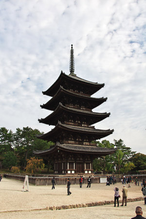 Nara / Japan - 09 Nov 2013: Kofuku-ji Temple 5 Stories Pagoda, Nara, Japanのeditorial素材