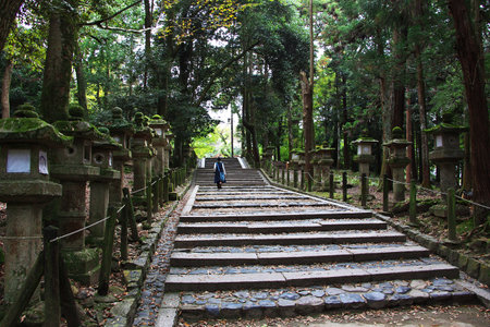Nara / Japan - 09 Nov 2013: Tamukeyama Hachimangu Shrine, Nara, Japanのeditorial素材