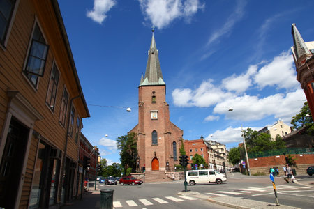 Oslo / Norway - 27 Jun 2012: The ancient church in the center of Oslo, Norwayのeditorial素材