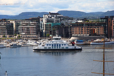 Oslo / Norway - 27 Jun 2012: The view on the harbor of Oslo, Norwayのeditorial素材
