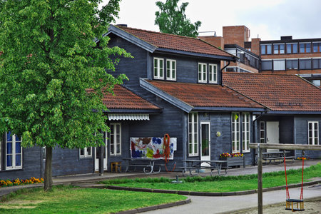 Oslo / Norway - 24 Jun 2012: The small wood house in Oslo, Norwayのeditorial素材