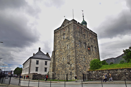 Bergen / Norway - 26 Jun 2012: Bergenhus Fortress in Bergen city, Norwayのeditorial素材