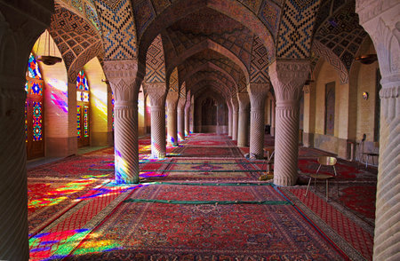 Shiraz / Iran - 29 Sep 2012: Nasir-ol-molk Mosque in Shiraz, Iranのeditorial素材