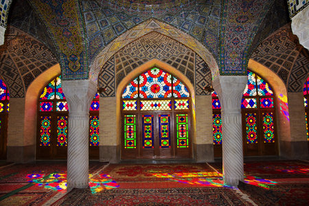 Shiraz / Iran - 29 Sep 2012: Nasir-ol-molk Mosque in Shiraz, Iran