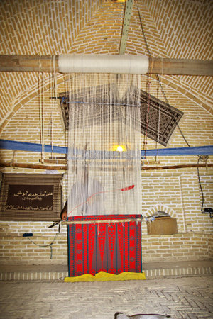 Meybod / Iran - 02 Oct 2012: The carpet shop in the ancient Meybod Citadel in Iranのeditorial素材