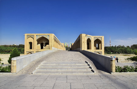 Isfahan / Iran - 04 Oct 2012: The bridge over dry river in Isfahan, Iranのeditorial素材