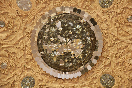 Kashan / Iran - 05 Oct 2012: The ceiling in the mosque of Kashan city, Iranのeditorial素材