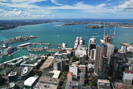 Auckland / New Zealand - 15 Dec 2018: The view on Auckland city, New Zealandのeditorial素材