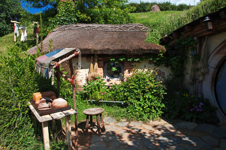 Hobbiton, New Zealand - 15 Dec 2018. Hobbiton is theme Park in New Zealand.のeditorial素材