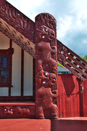 Rotorua / New Zealand - 17 Dec 2018: Maori temple in Rotorua, New Zealandのeditorial素材