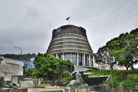 Wellington / New Zealand - 19 Dec 2018: The parliament in Wellington, New Zealandのeditorial素材