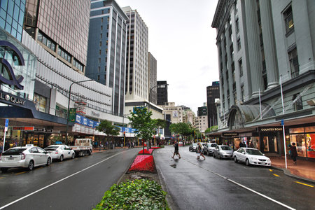 Wellington / New Zealand - 19 Dec 2018: The street in Wellington, New Zealand