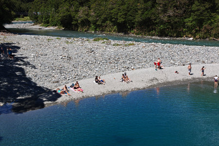 South island / New Zealand - 23 Dec 2018: The mountains and the valley of the South island, New Zealandのeditorial素材