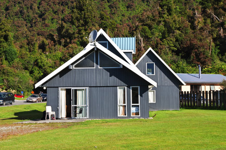 Franz Josef village / New Zealand - 22 Dec 2018: Village Franz Josef close Glacier, New Zealandのeditorial素材