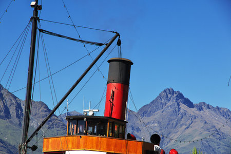Queenstown / New Zealand - 25 Dec 2018: Ship Earnslaw in Queenstown city, New Zealandのeditorial素材