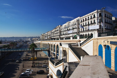 Algeria city / Algeria - 01 Nov 2014: The seafront, Boulevard Ernesto Che Guevara in Algeria city, Algeriaのeditorial素材