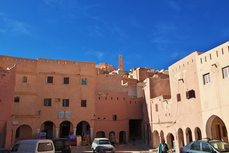 Ghardaia / Algeria - 02 Nov 2014: The vintage street in Ghardaia city, Sahara desert, Algeria