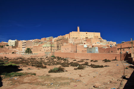 Ghardaia / Algeria - 02 Nov 2014: The view on the medina of Ghardaia city, Sahara desert, Algeriaのeditorial素材