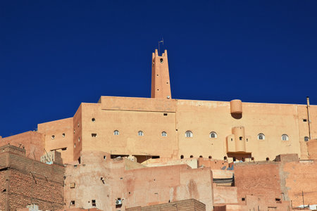 Ghardaia / Algeria - 02 Nov 2014: The view on the medina of Ghardaia city, Sahara desert, Algeriaのeditorial素材