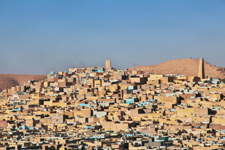 Ghardaia / Algeria - 03 Nov 2014: The view on Ghardaia city in Sahara desert, Algeriaのeditorial素材
