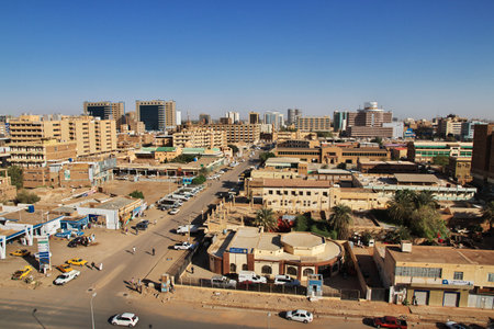 Sudan / Khartoum - 18 Feb 2017: The view on the old town of Khartoum, Sudanのeditorial素材