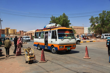 Omdurman, Khartoum / Sudan - 18 Feb 2017: The bus station in Omdurman, Khartoum, Sudanのeditorial素材