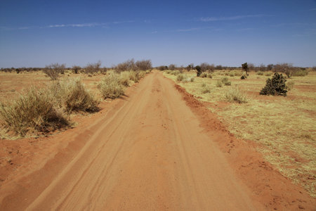 Sahara / Sudan - 19 Feb 2017: The road in Sahara desert, Sudanのeditorial素材