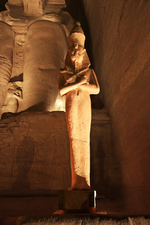 Abu Simbel / Egypt - 25 Feb 2017: Temple at night in Abu Simbel, Egypt
