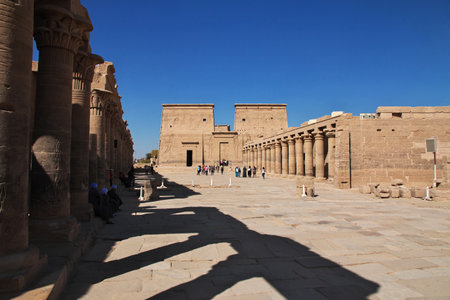 Aswan, Philae island / Egypt - 26 Feb 2017: Temple of Isis on the Island of Philae, Egyptのeditorial素材