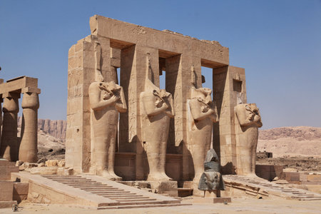 Luxor / Egypt - 28 Feb 2017: The ancient temple of Ramesseum in Luxor, Egyptのeditorial素材