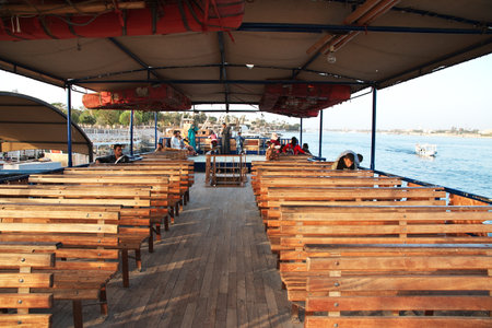 Luxor / Egypt - 28 Feb 2017: The boats on Nile river in Luxor city, Egyptのeditorial素材