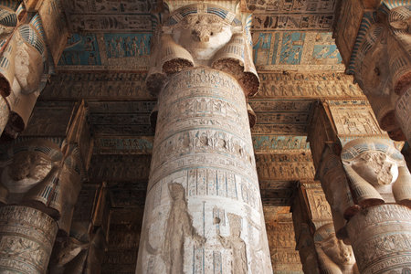 Dendera / Egypt - 02 Mar 2017: Ancient temple Hathor in Dendera, Egyptのeditorial素材